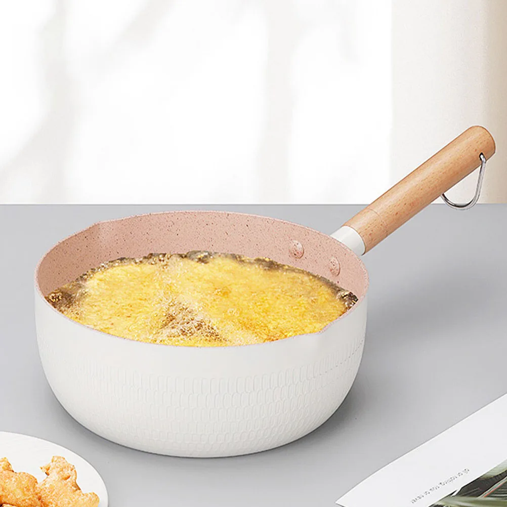 

s Non stick Instant Noodles Pot White Aluminum Medical Stone Easy Clean Milk Saucepan Complementary Food Soup Stew Pan Baby
