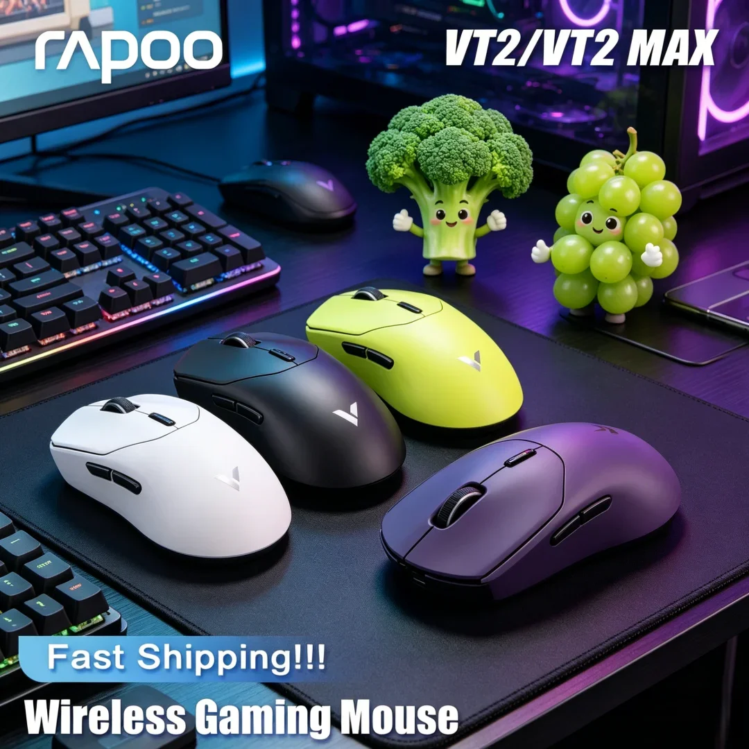 Premium Rapoo VT2 MAX Wireless Elite E-sports Mouse with 8K Polling Rate Pristine Optical Sensor Streamlined Ergonomic Design