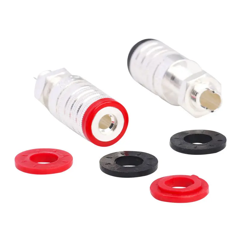 USA CMC 838S-AG Oxygen-free Copper Silver-plated Speaker Amplifier Short Posts Banana Plugs
