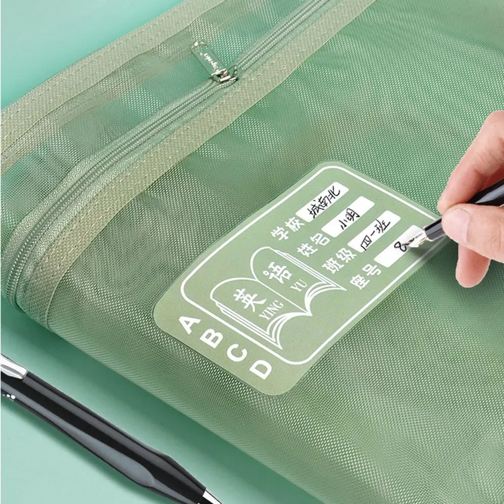 1Pc Transparent Double-Layers A4 File Folder Bag Simple Series Desk Document Bag Zipper File Pocket Student Gift School Supplies