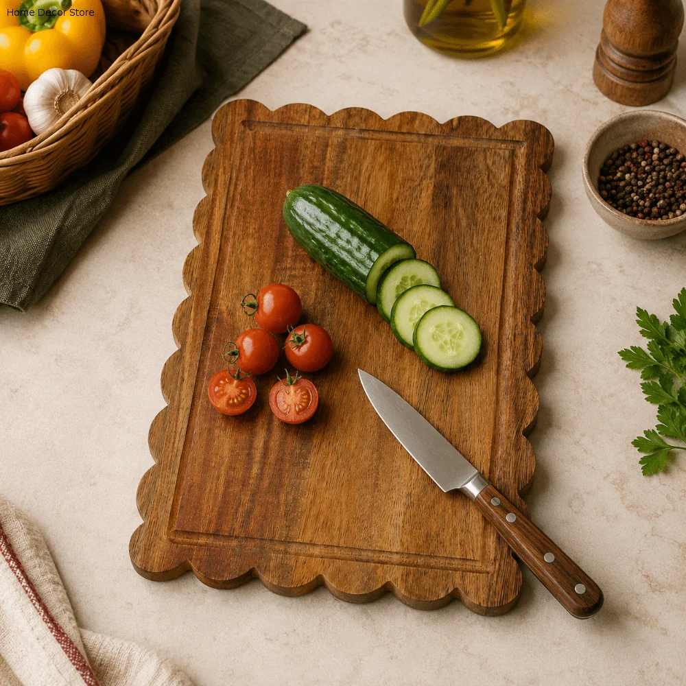 Anti-Bacterial Wood Cutting Board Non-sticky Rectangular Steak Plate Durable Odor-Free Kitchen Chopping Block