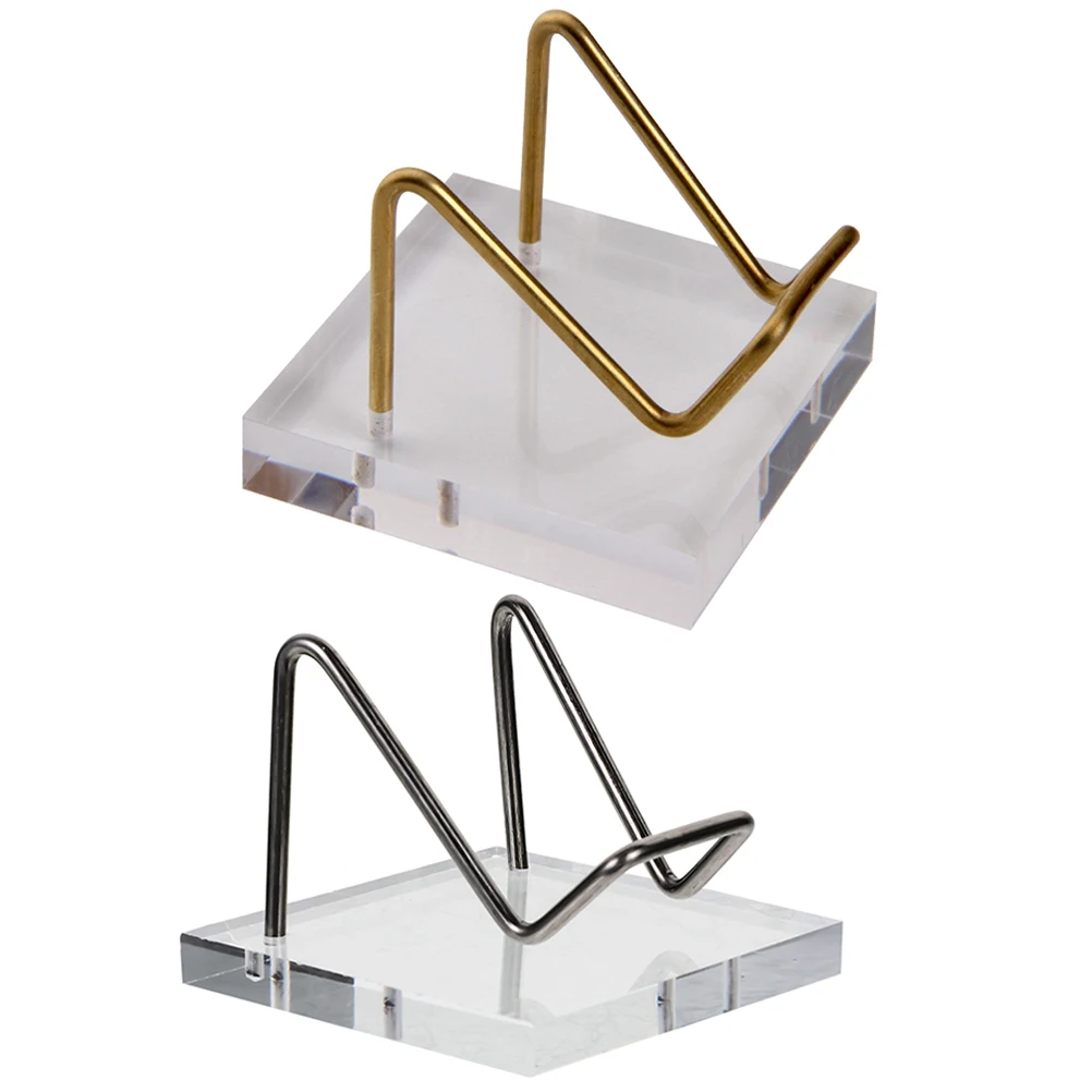 

2pcs Transparent Display Stand Stone Stands Crystal Acrylic Pin Brackets Sphere Holder For Home Office Use