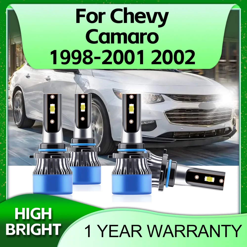 

2/4Pcs LED Car Headlights 30000LM 9005 9006 6000K Auto Lamp with Cooling Fan For Chevy Camaro 1998 1999 2000 2001 2002