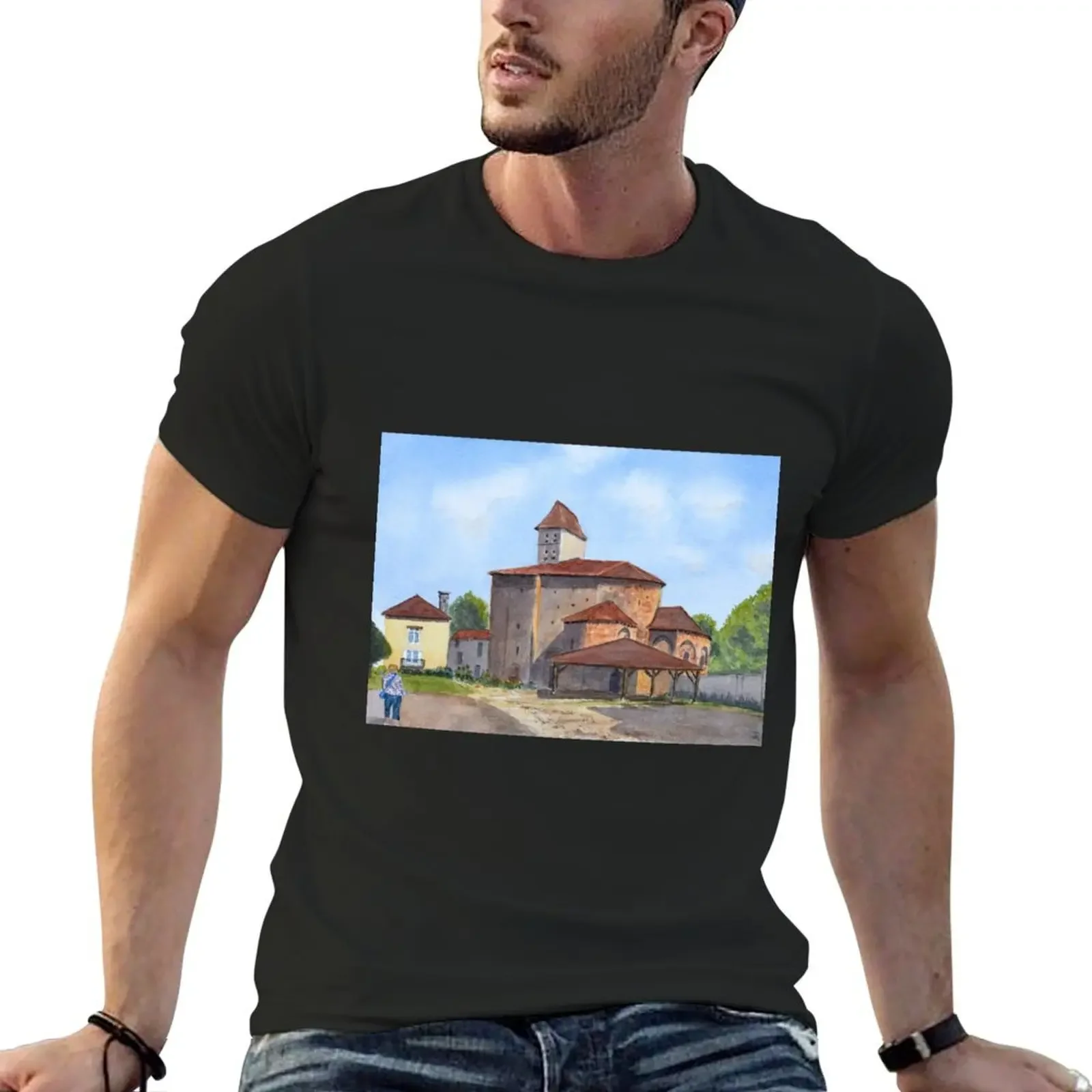 

St Jean de Cole, Dordogne by John Rees T-Shirt oversizeds kawaii clothes Men's t-shirt