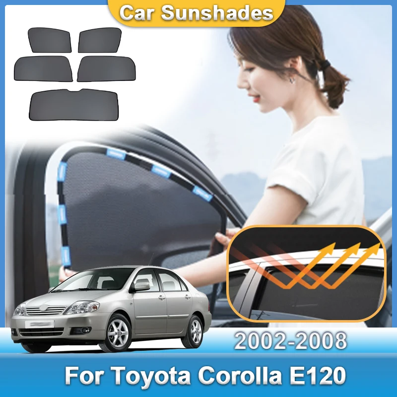 

Автомобильный сетчатый козырек для Toyota Corolla E120, аксессуары 2002 ~ 2008 2005, светоблокирующий занавес, боковой солнцезащитный козырек для автомобиля, автоаксессуары