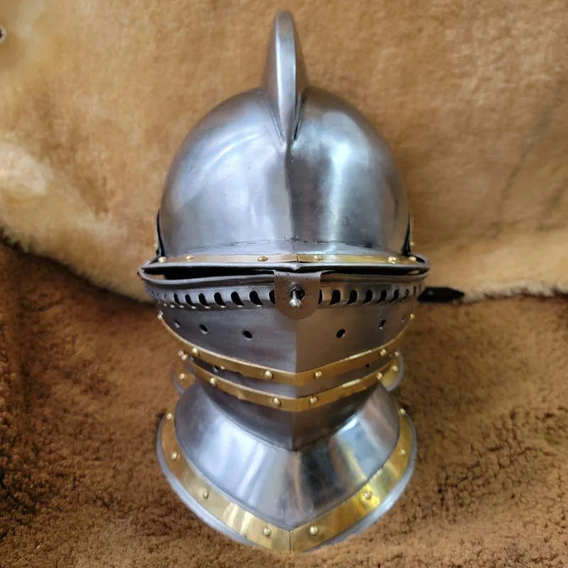 European Armor Medieval Knight Helmet COS Burgundy Army Helmet History Play