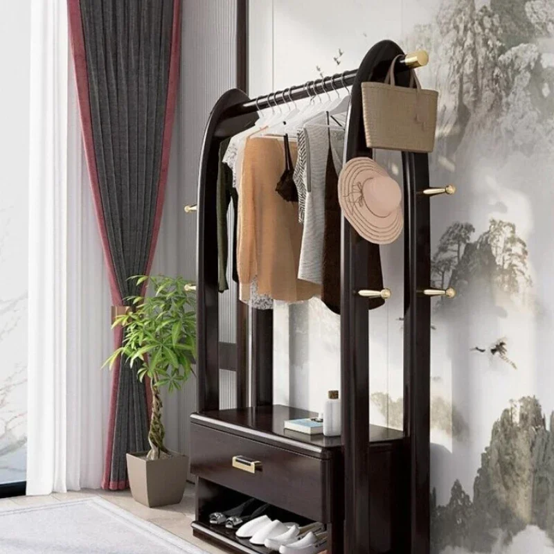 Coat rack with shoe cabinet shoe  integrated hanger modern Chinese household