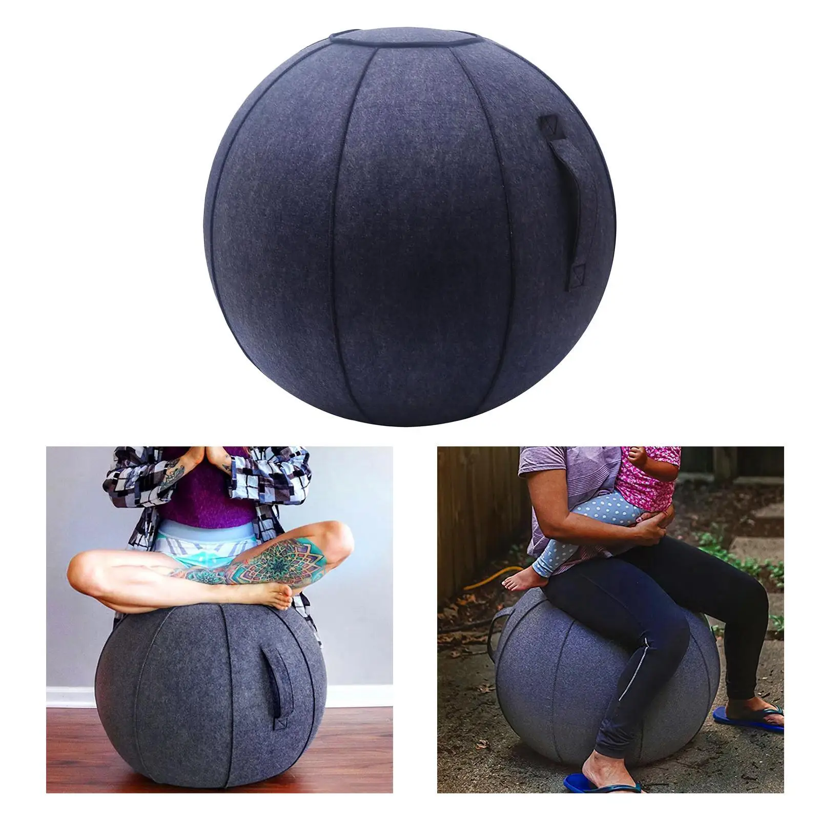 Yoga Ball Cover Ball Pilates Sitting Ball Chair Cover Storage Bag  Blue