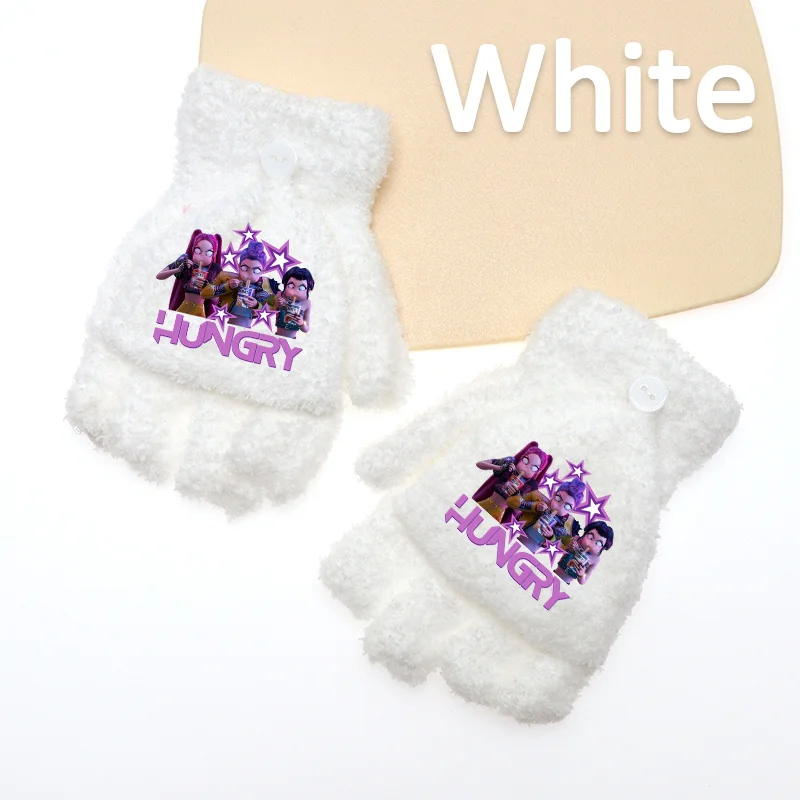 K-Pop Fingerlose Handschuhe, Halbe K-Pop Strickhandschuhe mit Fingerklappen, Warme Handschuhe für Mädchen und Jungen, zum Schreiben und für die Schule