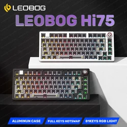 LEOBOG Hi75 Sugar65 Custom Mechanical Keyboard Aluminum Kits Hot Swap Wired Gaming Keyboard RGB Gamer Gasket Keyboard With Knob