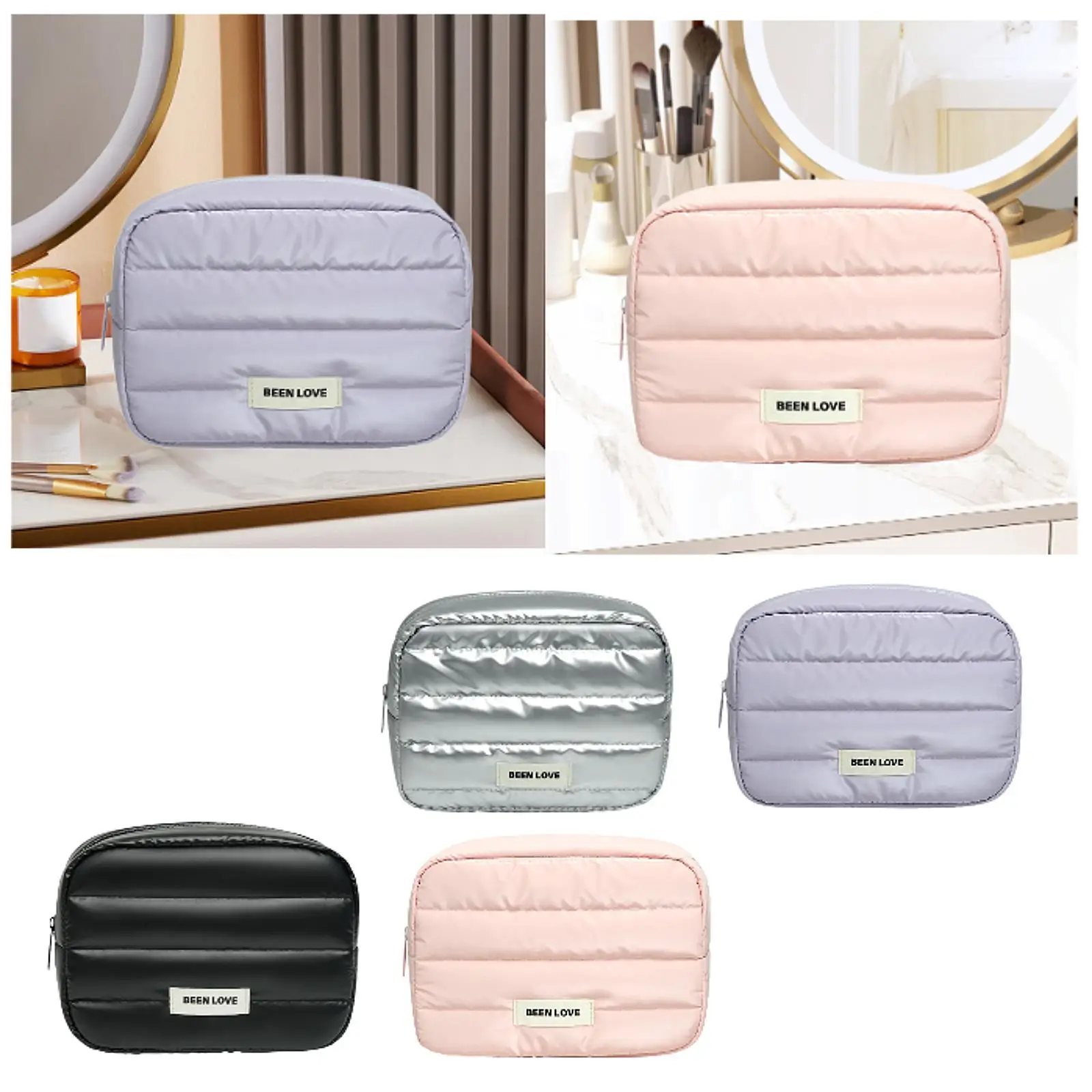 

Bathroom Makeup Bag Utility Fashion Women Cosmetic Bag for Full Size Bottles