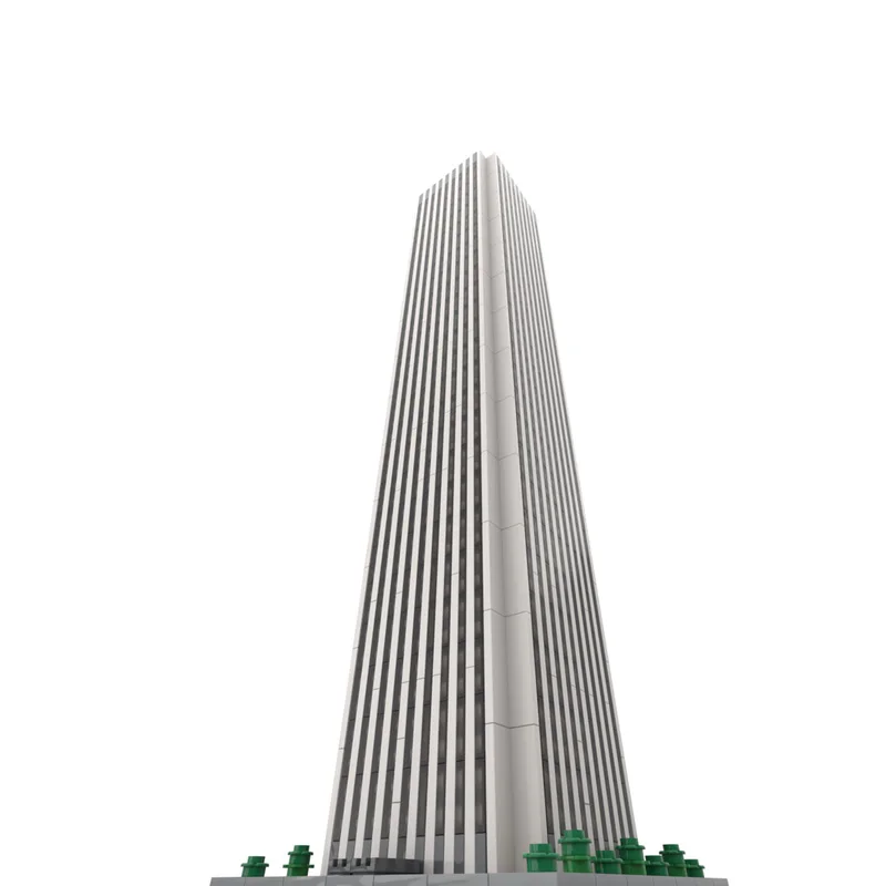 Aangepaste MOC Bouwsteen Speelgoed Wolkenkrabber Serie Amoco Building 1:800 schaalmodel 1926pcs Creatieve vakantiegeschenken