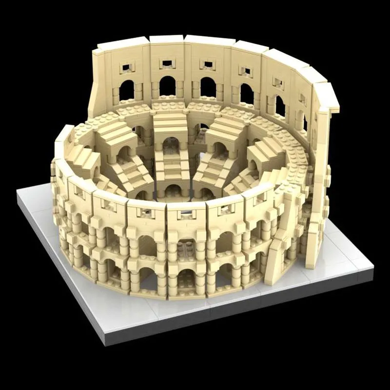 MOC- 101714   Klocki Koloseum, Rzym, Włochy, Pejzaż miejski, Architektura, Zabawki, DIY Urodziny Prezent na Boże Narodzenie