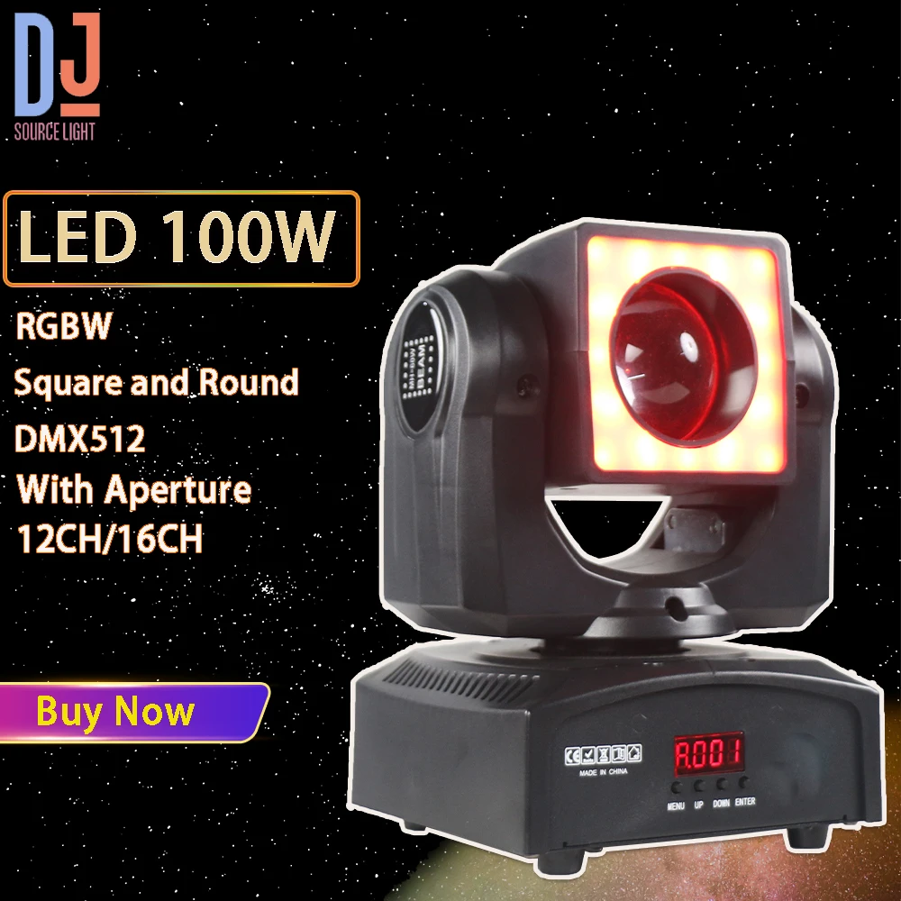 

LED 100W RGBW Beam Moving Head Light With SMD Point Control Strobe DMX512 For DJ Disco Party Club Xmas Stage Lighting Effect