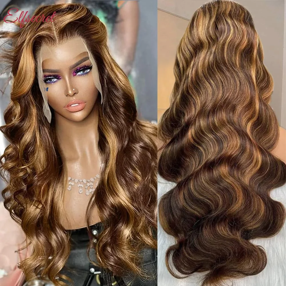 Ombre Highlight Wig 13x4 Lace Frontal Wigs Human Hair For Women Brazilian Honey Blonde Body Wave 13x6 Full Lace Front Wigs