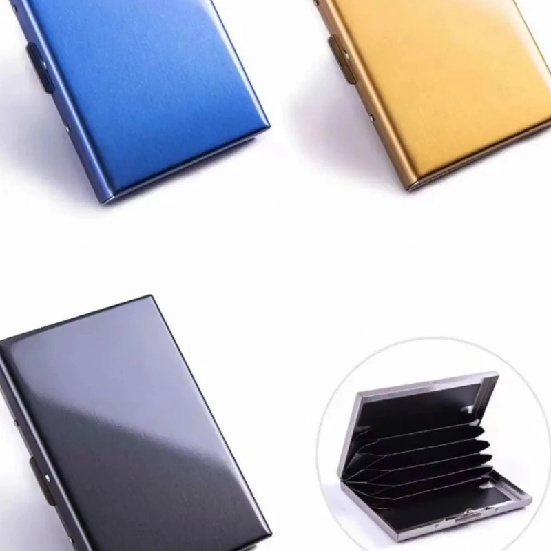 Custom Logo Company Business Cardcase Holder RFID Blocking Multi Wallet for 6 Cards Case Box