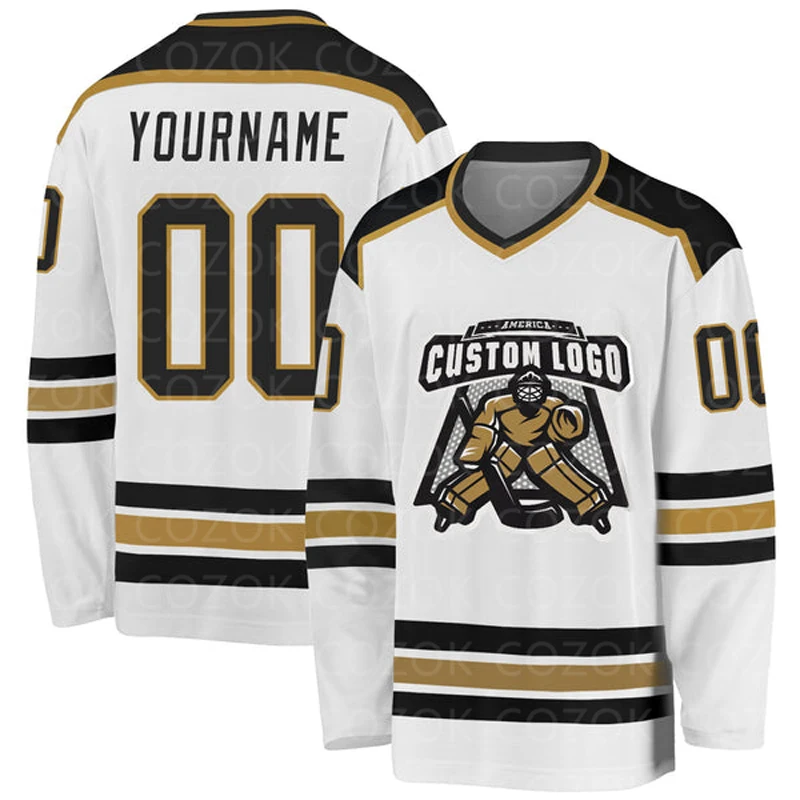 Custom White Hockey 3D Print You Name Number Men Women Ice Hockey Jersey Competition Training Jerseys