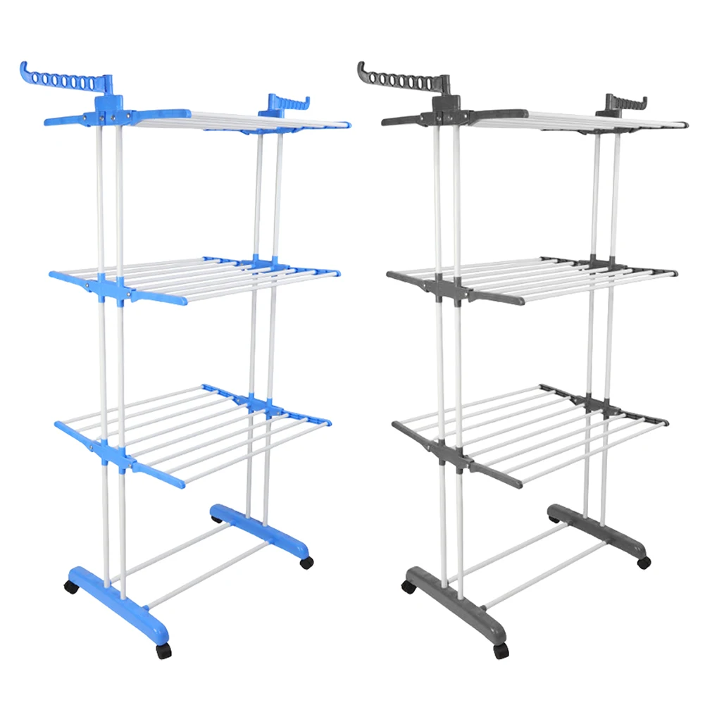 

4-ярусная складная сушилка для белья на колесиках, передвижная, для полотенец, одежды, обуви, постельного белья