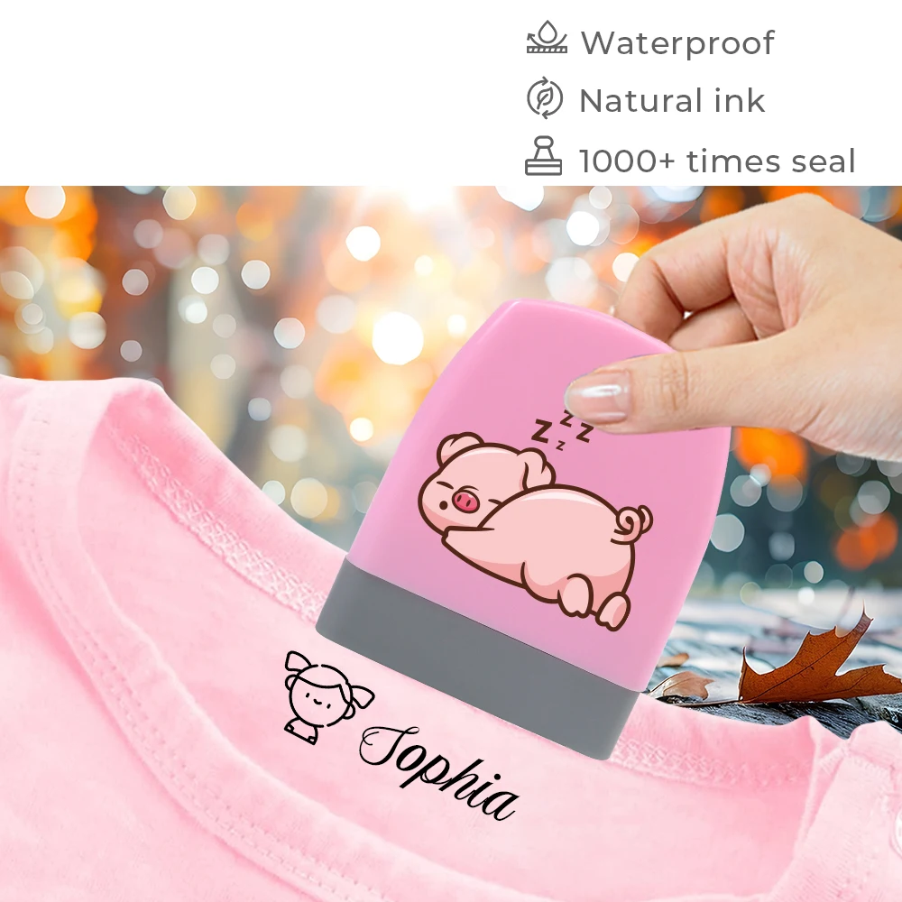 Sleeping Pigs Personalized Custom Made Children's Stamps  Sellos Personalizados Para Ropa ni?os