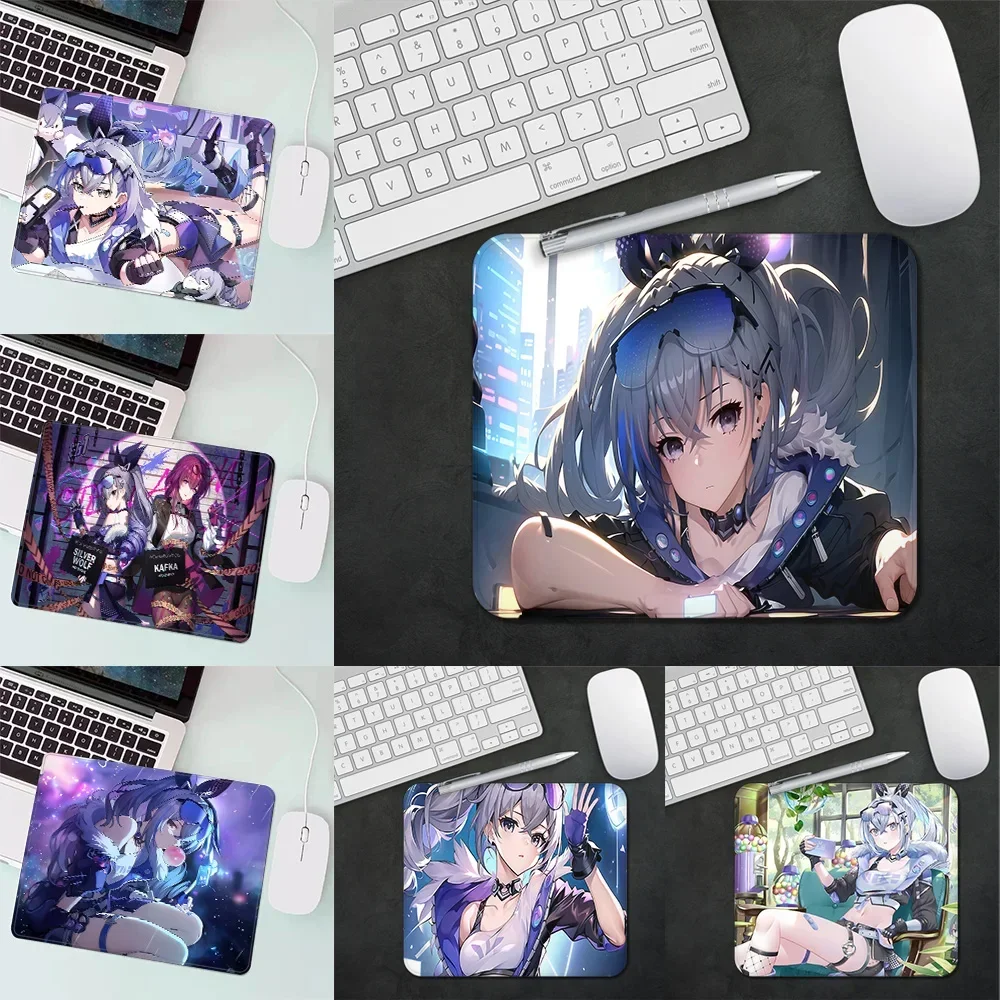 25x90 Honkai Star Track Silver Wolf Mouse Pad Non-slip Rubber Bottom with Stitched Edge Keyboard Mat Suitable for Office/workXS