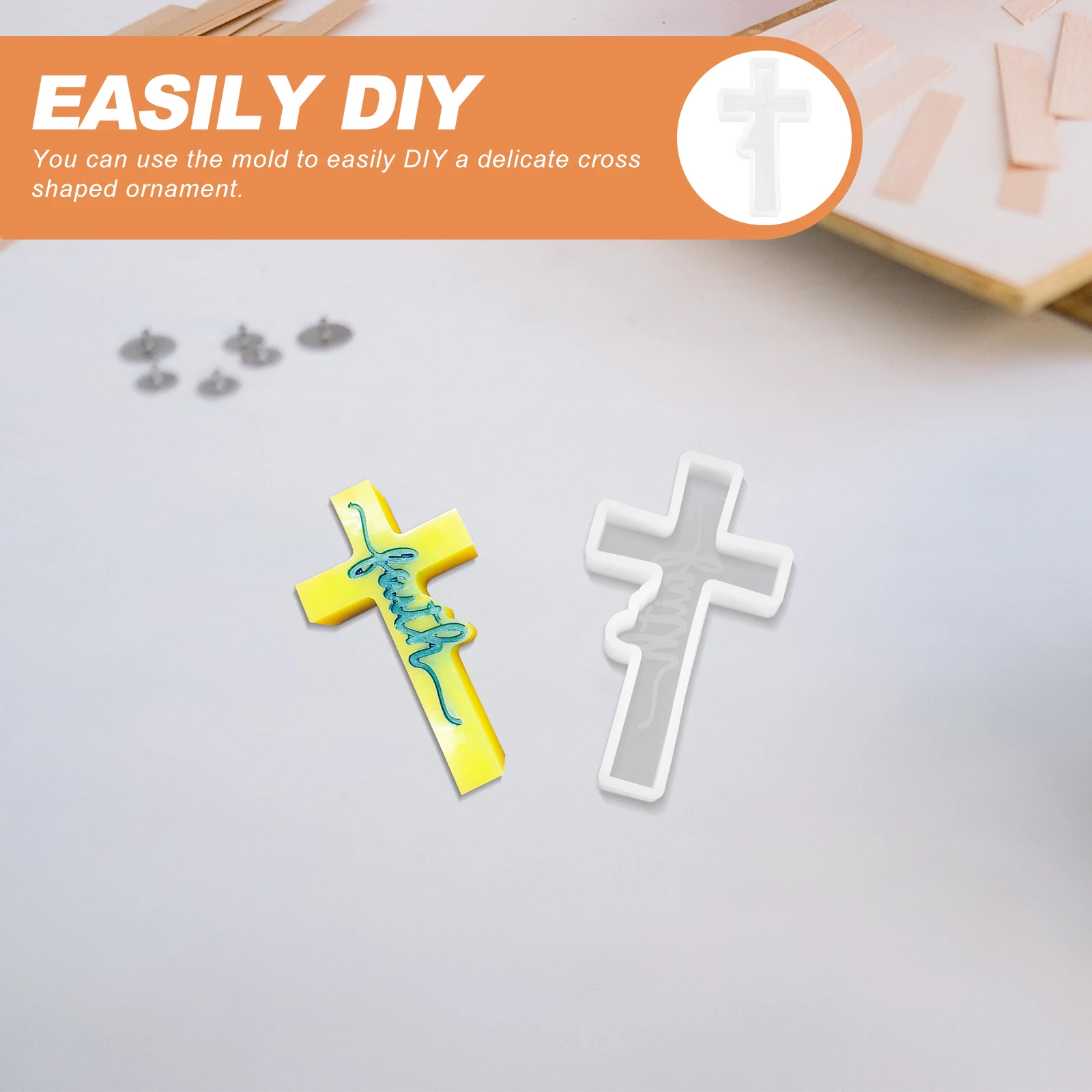 

Cross Shaped Silicone Mold White Color Flexible Durable Reusable Diy Crafts Epoxy Resin Jewelry Accessories Parts