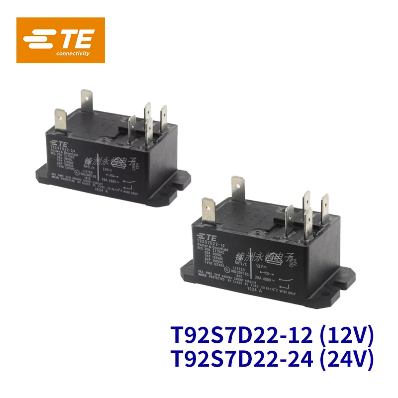 

New Original TE Relay T92S7D22-12 T92S7D22-24 12VDC 24VDC 30A 250VAC 6PIN 12V 24V Power Relay