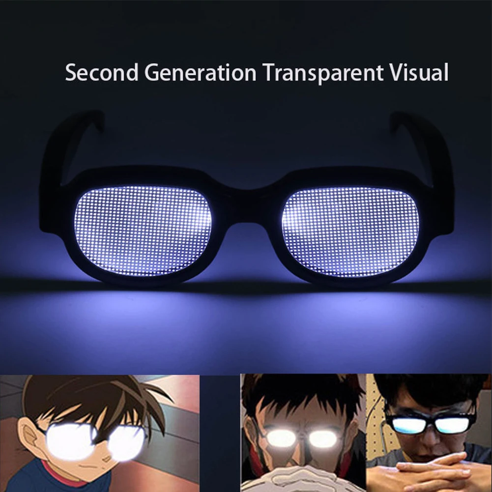 Conan gafas luminosas Led con Sensor táctil, lámpara intermitente para Festival, KTV, Bar, fiesta, actuación, regalos para niños y adultos