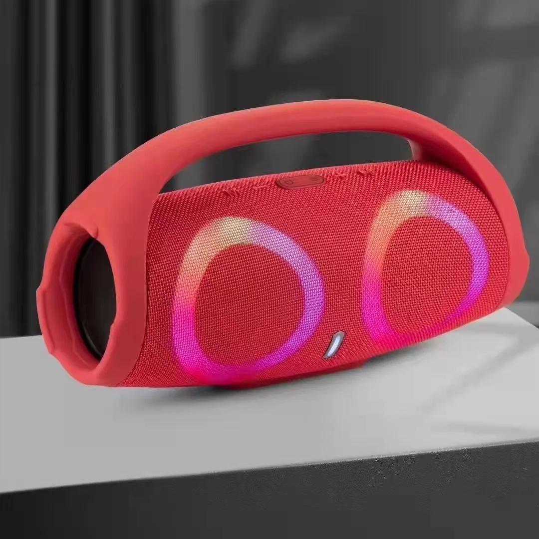 مكبر صوت بلوتوث عالي الطاقة محمول RGB ضوء ملون مقاوم للماء مضخم صوت لاسلكي 360 ستيريو محيطي TWS FM boombox