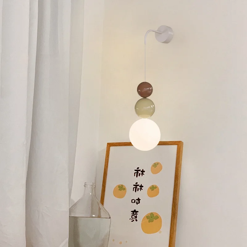 Lámpara LED colgante de estilo nórdico, luminaria minimalista para decoración Interior del hogar, dormitorio, cabecera, sala de estar, macarrón