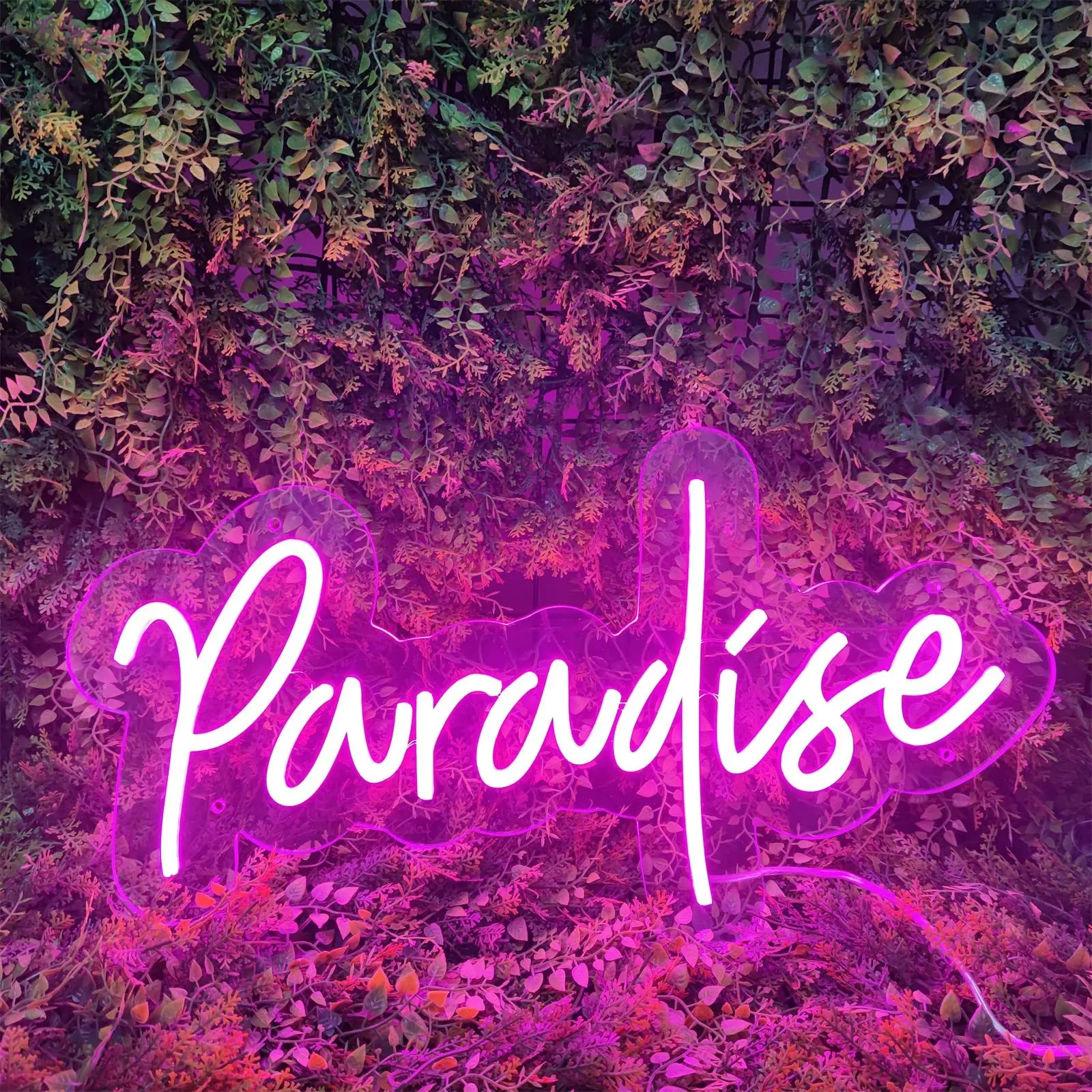 Paradise Neon Sign For Wall Decor USB Bedroom Club Home Party Window Room Bar Decoration Wedding Birthday Party LED Lights Signs