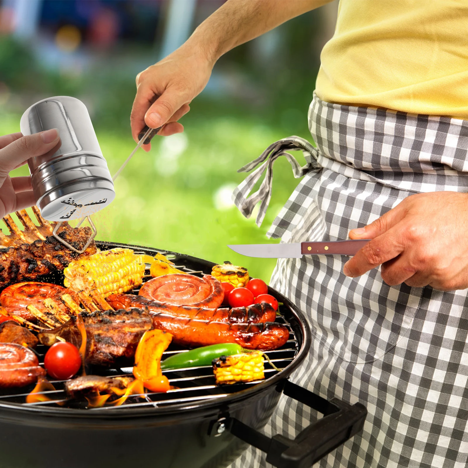 

Stainless Steel Spice Shaker Salt Pepper Container Kitchen Gadget Reusable Grade Strong Seasoning Bottle Powder