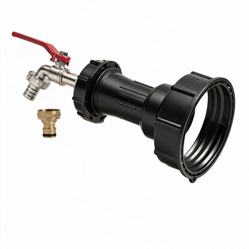 IBC Tank Water Adapter with Extension Pipe Alloy Tap Brass Nipple For 60/80/100mm Outlet 1000L IBC Container Garden Irrigation