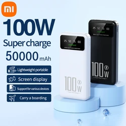 Xiaomi-急速充電パワーバンク,ポータブル充電器,バッテリーパック,大容量,50000mah,100w,iPhone, Huawei, Samsung用