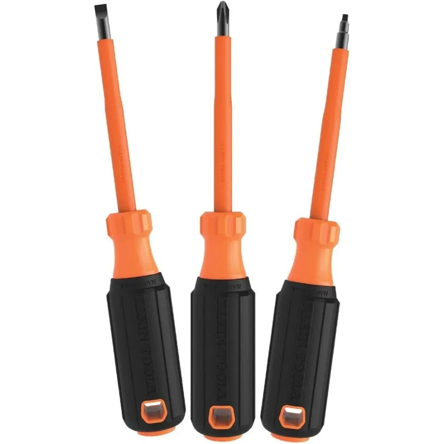 Klein Tools Insulated Screwdriver Set 3-Piece and Multi-Bit Stubby Screwdriver (8-in-1)