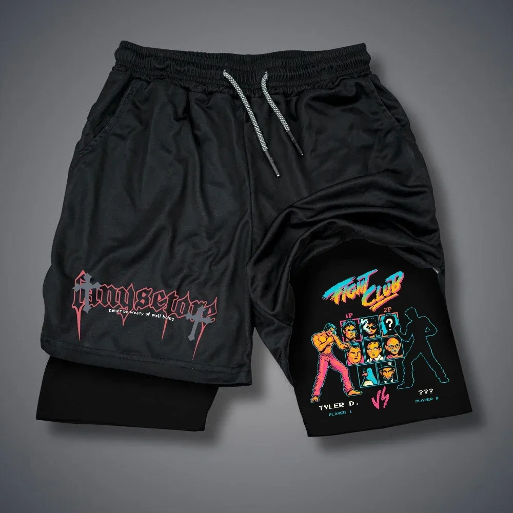 

American Double-layer Basketball Shorts, Men's and Women's Sports Pants, Fake Two Pieces, Double-layer Running Sports3