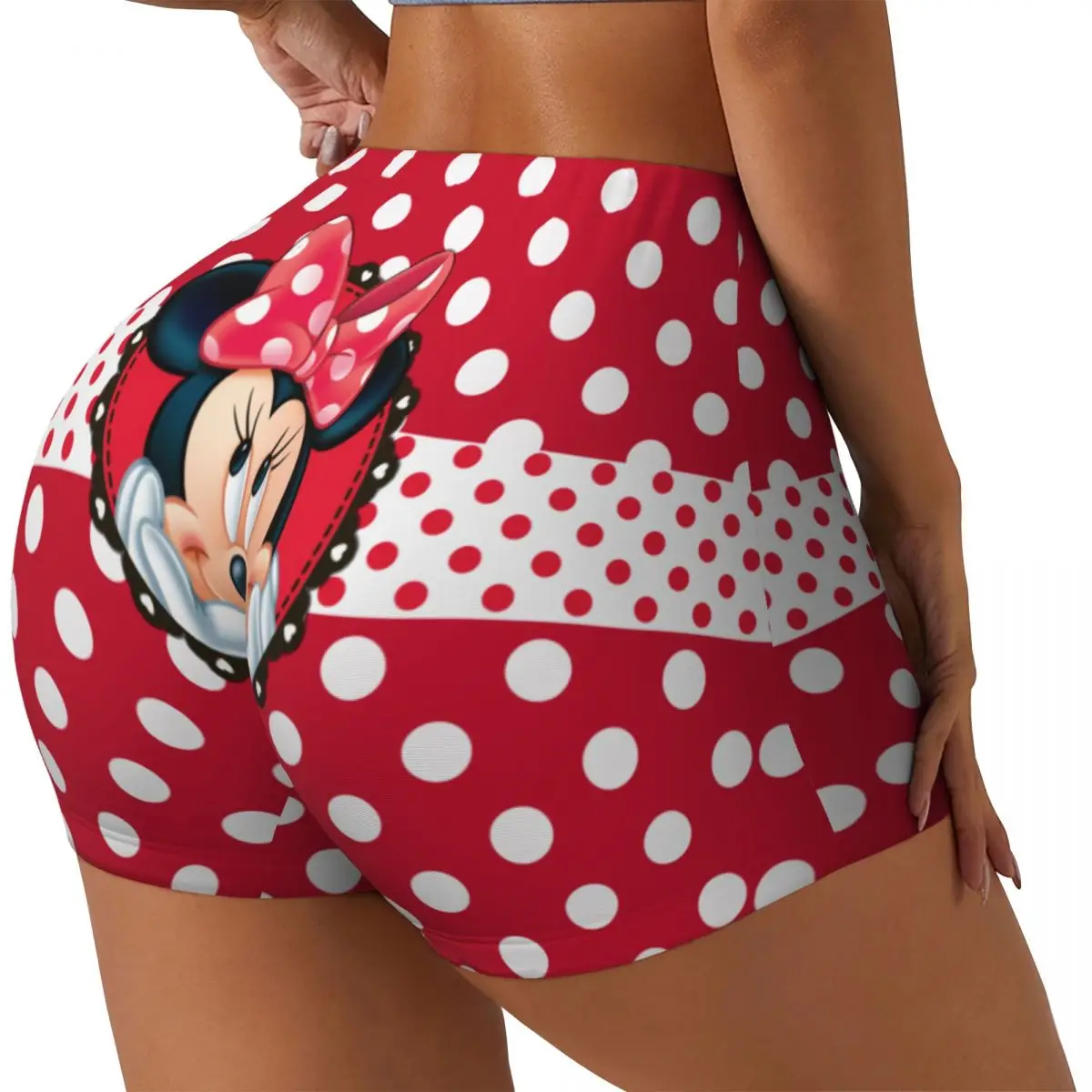 Minnie Mouse mickey Workout Shorts for Women Scrunch Butt Lifting Tummy Control Yoga Fitness Booty Cycling Short Pants image 2