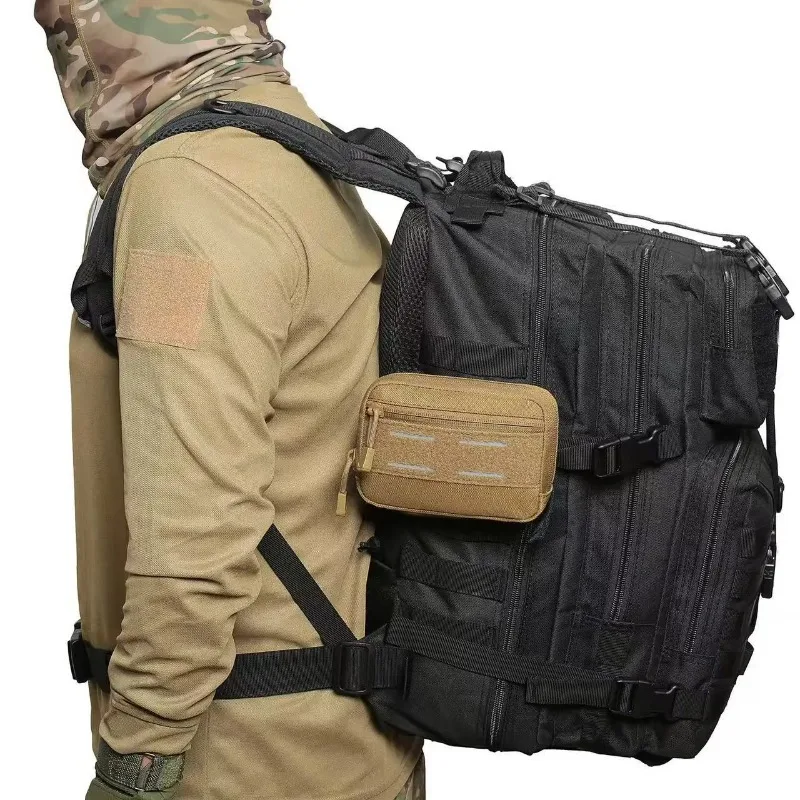 New Sports Mounted Pouch - Laser-Cut Reflective Strip Mini Bag, Tactical Pack for Outdoor Leisure & Administrative  Use