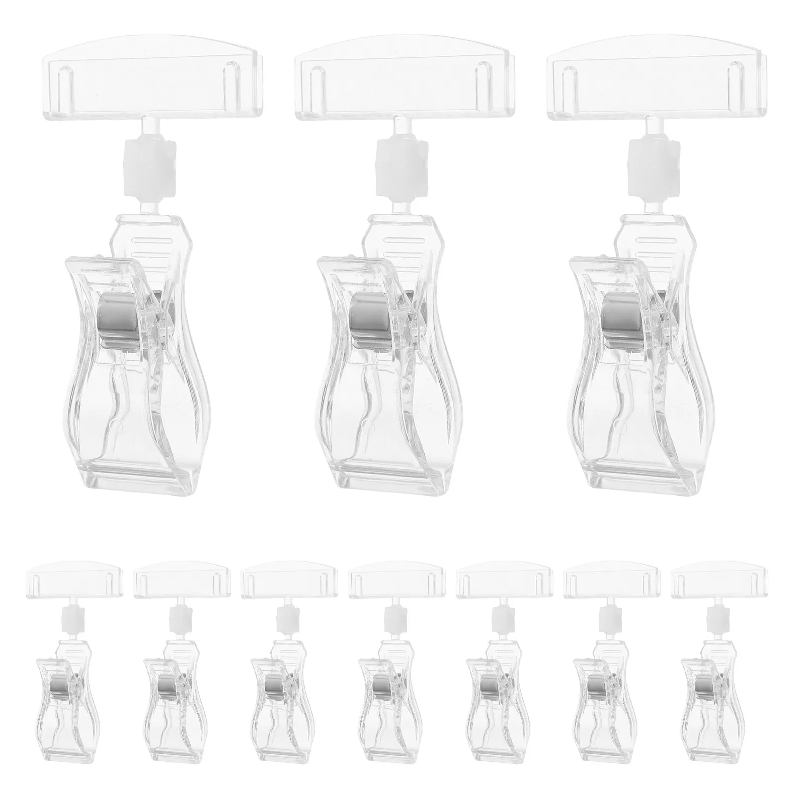 20Pcs Plastic Clear Rotatable Sign Holder Clip Label Holder For Retail Store Display Shop Manager Transparent