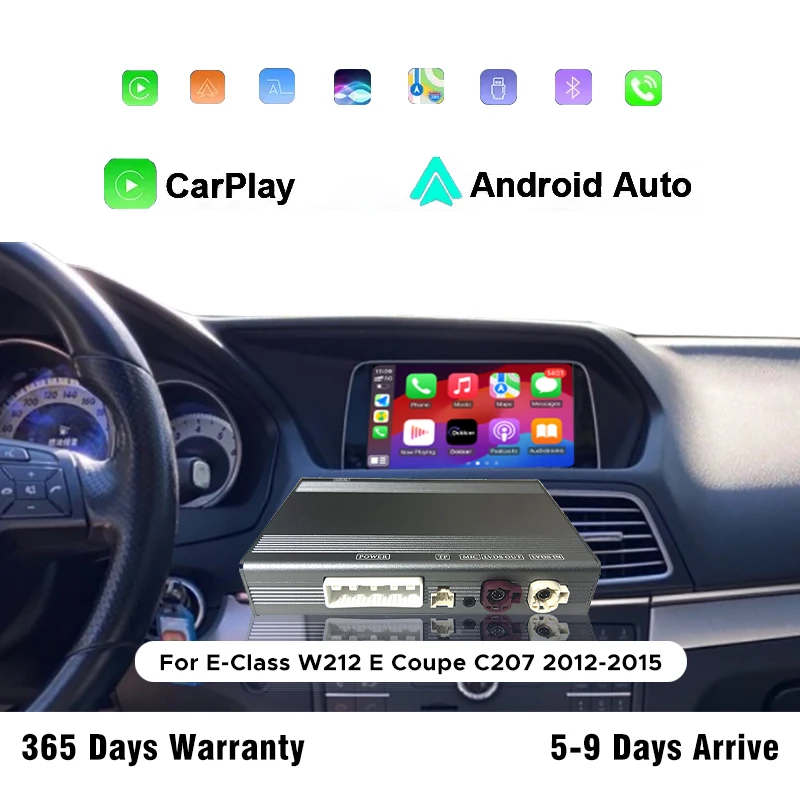 واجهة CarPlay اللاسلكية لمرسيدس بنز الفئة E W212 E كوبيه C207 أندرويد السيارات مشغل ديفيدي للسيارة مرآة ربط الملاحة