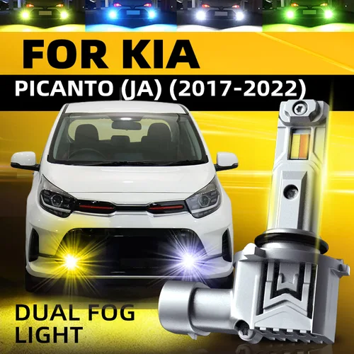 2x bombillas LED de luz antiniebla delantera para coche, interruptor de doble Color Canbus sin errores para KIA PICANTO JA 2017 2018 2019 2020 2021 2022