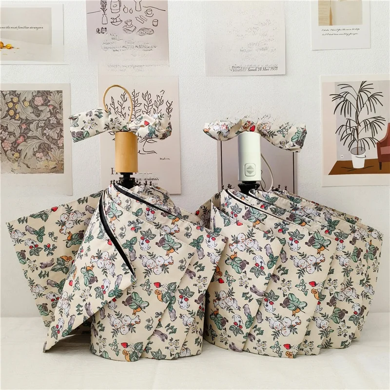 

Auatic складной женский зонт Bla Glue Sunade непромокаемый зонт с кроликом Cr для девочек с сердечком солнечного дождя двойного назначения