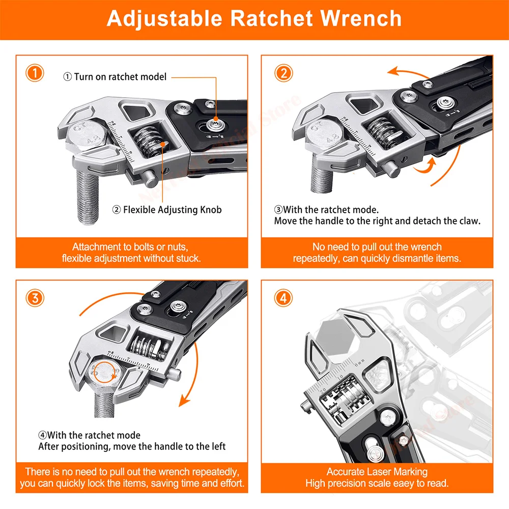 NexTool 11-In-1 Adjustable Wrench W4 Multitool Wrench Pliers EDC Folding Knife Hand Tools Screwdriver Wooding Saw Working Tools