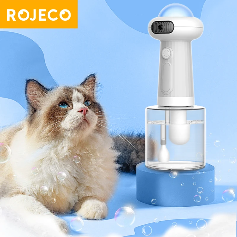 

ROJECO Automatic Pet Foam Machine Dog Cleaning Soap Dispenser Wireless Cat Dog Bath Bubbler IPX7 Waterproof Shampoo Foam Sprayer