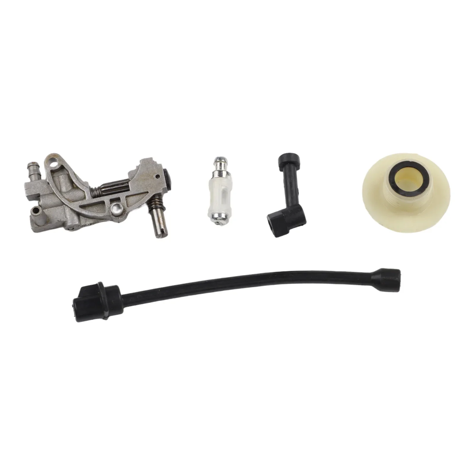 Oil Pump Kit For For CHINESE Chainsaws 4500 5800 45CC 52CC 58CC ABS Metal Nylon Construction With Pump Cover And Oil Pipe