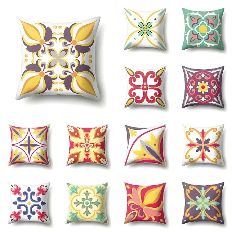 

Office Living Room Home Pillowcase Geometric Flower Pillowcase Car Ornaments