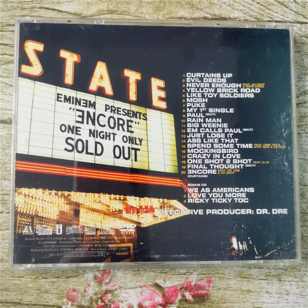 CD Eminem Encore Fusion of Hardcore Rap, Narrative Lyrics en Pop Arranger 2004, Japan Limited Edition