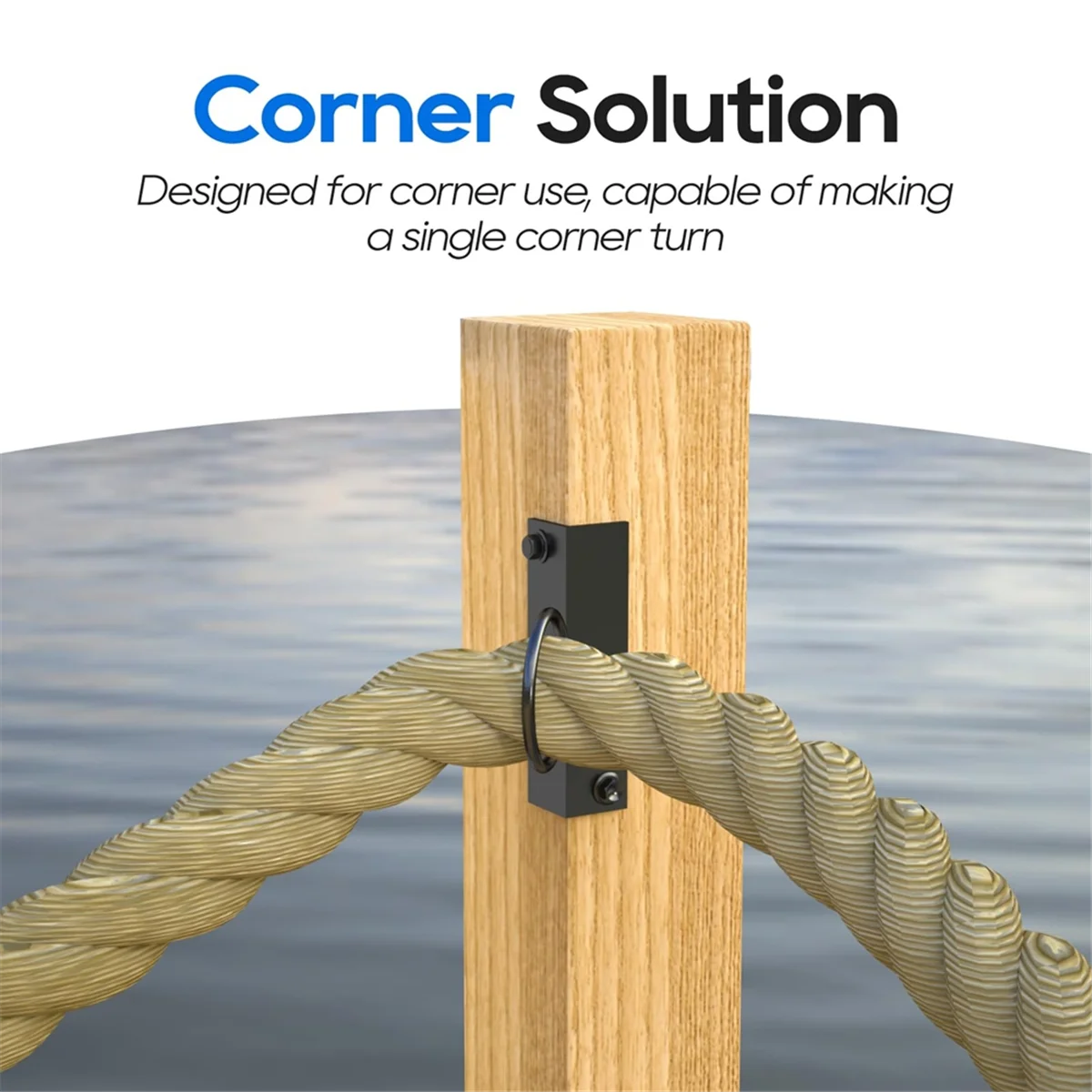 

A002 4Pack 2inch Rope Support Holder for Corner Post Drop Ring Brackets Stainless Steel Decorative for Rope Fencing