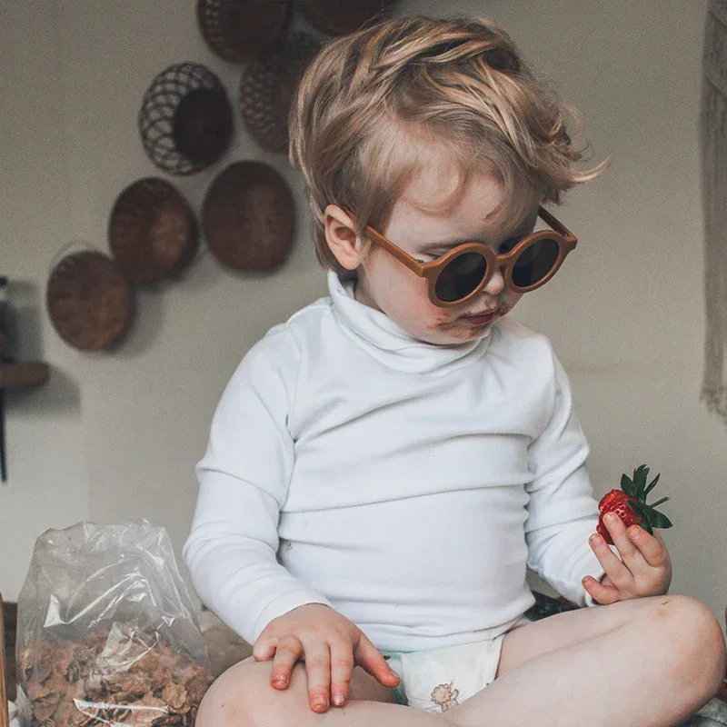 Neue Modische Kinder-Sonnenbrille für Jungen und Mädchen, Niedliche Runde Sonnenbrille mit UV-400-Schutz für Damen, Trendige Party-Brille – Detail 5