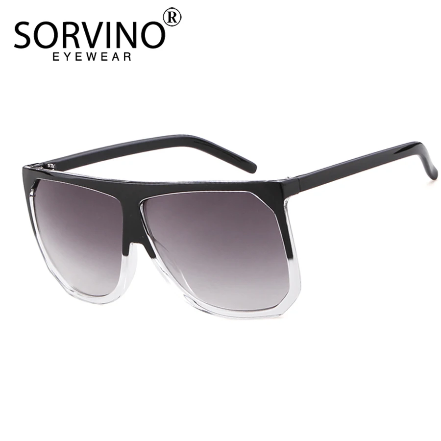 SORVINO Square Sunglasses Women 2024 Vintage Brand Oversized Flat Top Sun Glasses leopard Gradient Female Glasses Oculos UV400
