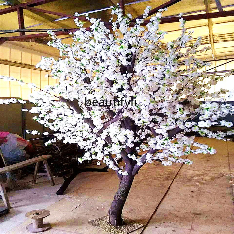 Simulation Pear Flower Peach Blossom Large Stage Props Wedding Pear Flower Peach Blossom Decoration Fake Pear Flower Tree